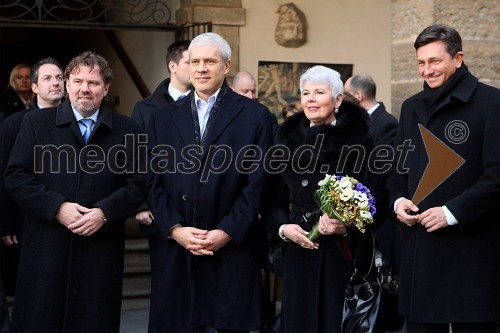 dr. Štefan Čelan, župan MO Ptuj, Boris Tadić, predsednik Srbije, Jadranka Kosor, premierka Hrvaške, Borut Pahor, premier Slovenije