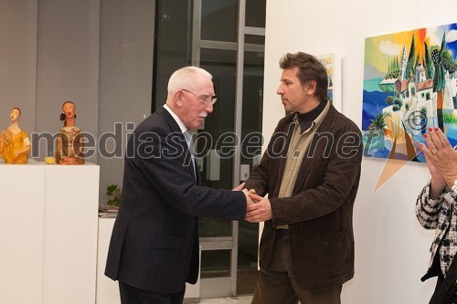 Patrick McCabe, veleposlanik Republike Irske in Nenad Marasović, akademski slikar