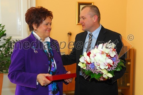 Dubravka Tomšič Srebotnjak, pianistka in Franc Kangler, župan Mestne občine Maribor