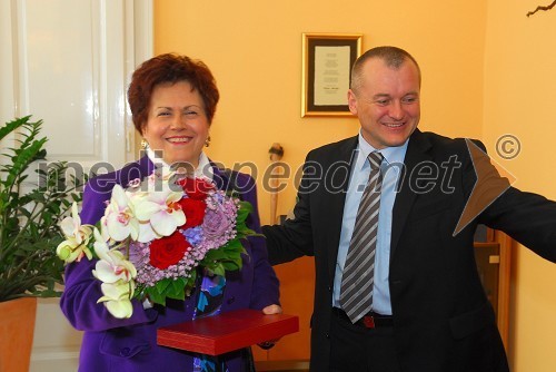 Dubravka Tomšič Srebotnjak, pianistka in Franc Kangler, župan Mestne občine Maribor