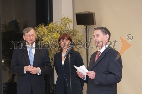 Dr. Danilo Türk, predsednik Republike Slovenije, Polonca Kukec, guvernerka slovenskih Lions Klubov in Franc Jamšek, Rotary klub Ljubljana, eden prvih rotarijcev v samostojni Sloveniji