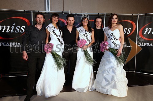 ..., Antonija Gogič, Hrvaška, 1. spremljevalka, ..., Beatrix Halász, Miss Alpe Adria International, ... in Gea Erjavec, Slovenija, 2. spremljevalka