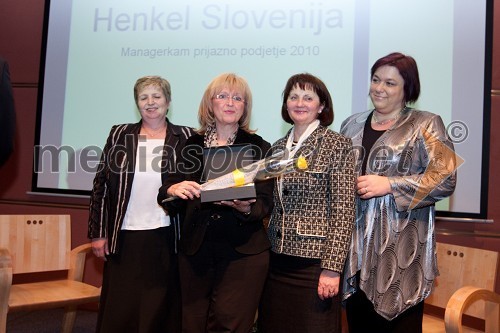 Melita Ferlež, direktorica podjetja Henkel Slovenija d.o.o. z managerkami podjetja Henkel Slovenija d.o.o.