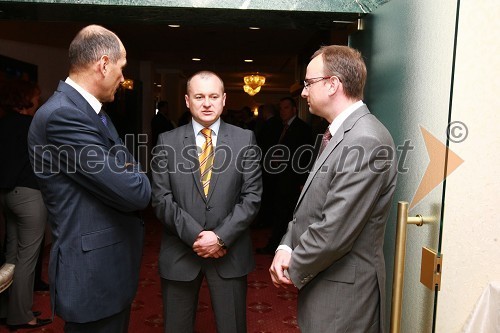 Janez Janša, predsednik stranke SDS, Franc Kangler, župan Mestne občine Maribor in Radovan Žerjav, predsednik stranke SLS