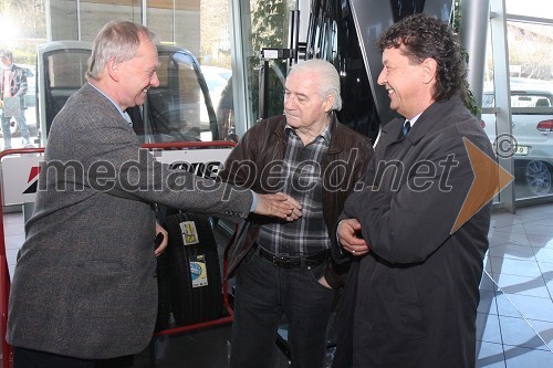 Dr. Alojz Križman, predsednik Športne zveze Maribor, Boris Ferš, športni novinar in Borut Jarc