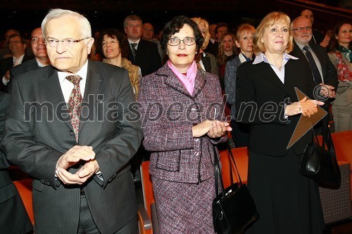 Dr. Jože Trontelj, predsednik SAZU (Slovenska akademija znanosti in umetnosti), Zdenka Čebašek Travnik, varuhinja človekovih pravic in dr. Janja Črčinovič Rozman, soproga Ivana Rozmana