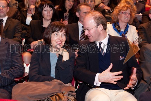 Nicole Michelangeli, veleposlanica Francije in Andrew Page, veleposlanik Anglije v Sloveniji