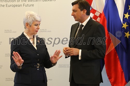 Jadranka Kosor, predsednica vlade Republike Hrvaške in Borut Pahor, predsednik vlade Republike Slovenije