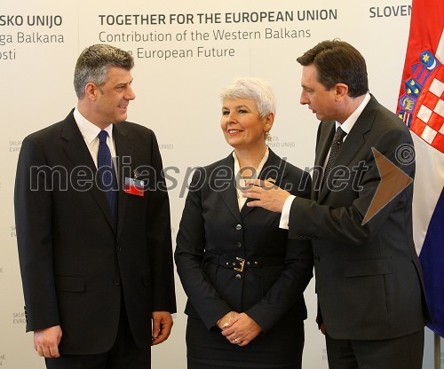 Hasim Thaci, predsednik vlade Republike Kosovo, Jadranka Kosor, predsednica vlade Republike Hrvaške in Borut Pahor, predsednik vlade Republike Slovenije