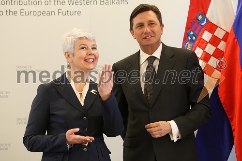 Jadranka Kosor, predsednica vlade Republike Hrvaške in Borut Pahor, predsednik vlade Republike Slovenije