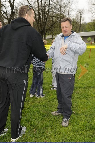 Jure Košir, nekdanji alpski smučar ter organizator dogodka in Zoran Jankovič, župan Mestne občine Ljubljana