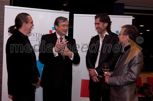 Marko Naberšnik, režiser, dr. Danilo Türk, predsednik Republike Slovenije, Jan Plestenjak, glasbenik in Tomaž Kozlevčar, dirigent