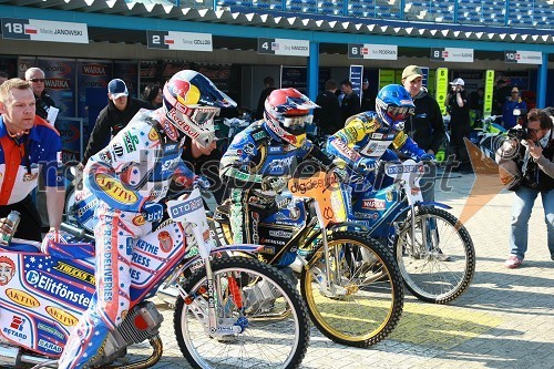 Nicki Pedersen (Danska), Emil Sayfutdinov (Rusija) in Tomasz Gollob (Poljska)