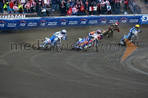 Nicki Pedersen (Danska), Chris Harris (Velika Britanija) in Fredrik Lindgren (Švedska)