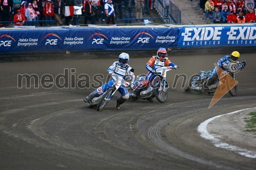 Nicki Pedersen (Danska), Chris Harris (Velika Britanija) in Fredrik Lindgren (Švedska)