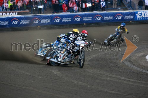 Jaroslaw Hampel (Poljska), Janusz Kolodziej (Poljska) in Chris Holder (Avstralija)