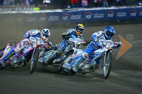 Jason Crump (Avstralija), Jaroslaw Hampel (Poljska) in Nicki Pedersen (Danska)