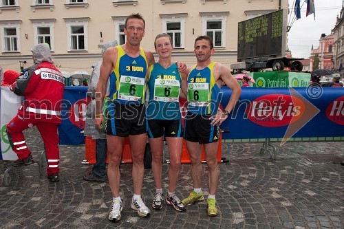 ..., Neža Mravlje, tekačica in ..., prva mešana trojka na 28 km