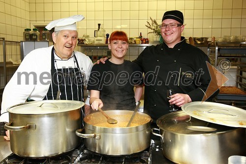 Martin Okoren - Oki, Elizabeta Bordon, vinska kraljica Slovenske Istre in Damjan Babič