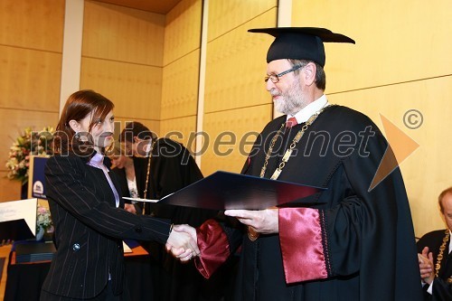 Dr. Anita Maček, Ekonomsko poslovna fakulteta Univerze v Mariboru in prof. dr. Ivan Rozman, rektor Univerze v Mariboru