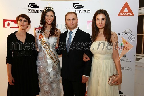 Gordana Sredojevič Goga, urednica revije Obrazi, Sandra Marinovič, druga spremljevalka Miss Universe Slovenije 2010, Matej Raščan, direktor in lastnik podjetja Rašica Point d.o.o. ter podjetja Delo revije, d.d. in Marija Pandrc, izvršna direktorica podjetja Rašica