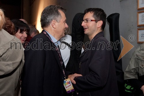 	Anton Guzej, generalni direktor RTV Slovenija in Marjan Šarec, tv voditelj