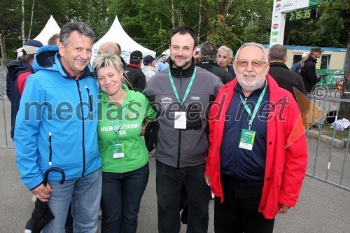 Anton Kampuš, župan občine Gornja Radgona ter poslanec, Zdenka Zadravec, Humanitarni tek, Marko Pintarič, sekretar Maratona treh src in Mihael Petek, župan občine Radenci