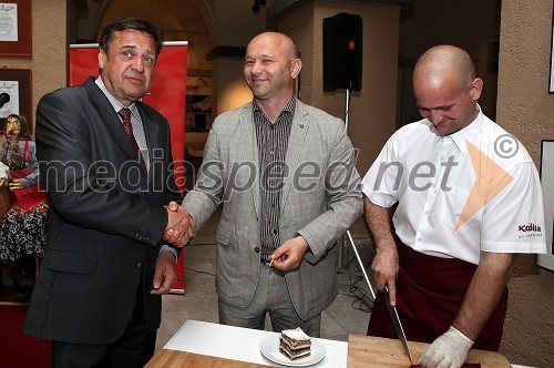 Zoran Jankovič, župan Mestne občine Ljubljana, Janez Kodila, predsednik Društva za promocijo in zaščito prekmurskih dobrot in Mitja Rossi