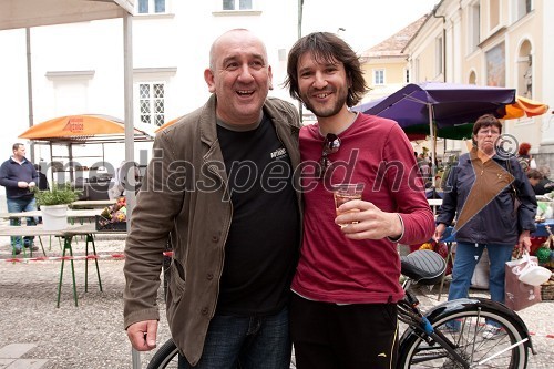 Vlado Poredoš, glasbenik in Rihard Zadravec, harmonikaš