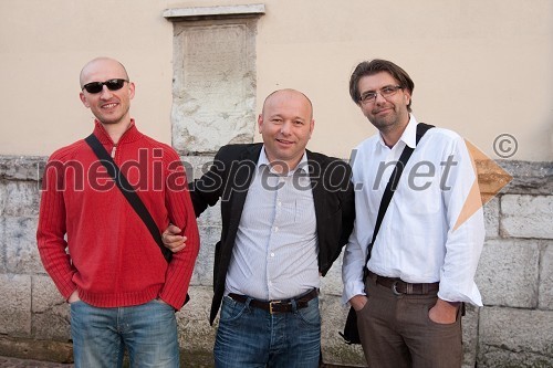 ..., Janez Kodila, predsednik Društva za promocijo in zaščito prekmurskih dobrot in Goran Miloševič, podjetnik