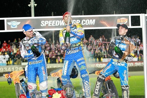 Nicki Pedersen (Danska), Tomasz Gollob (Poljska) in Jaroslaw Hampel (Poljska)