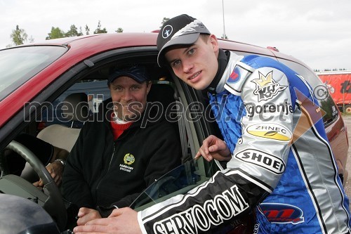 Per Jonsson, nekdanji svetovni prvak v speedwayu in Matej Žagar (Slovenija)