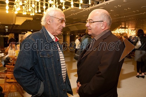 Vasja Predan, teatrolog in Mitja Rotovnik, direktor Cankarjevega doma