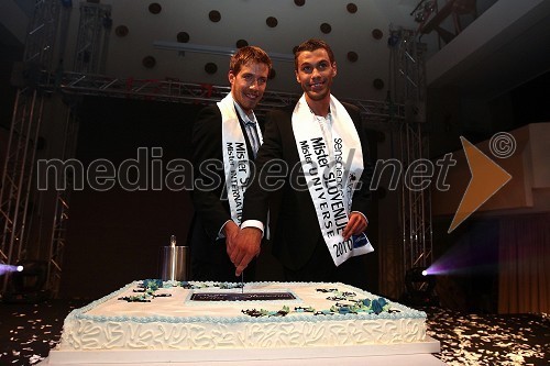 Marko Janko, Mister Slovenije za Mister International 2010 in Bojan Ilijanić, Mister Slovenije za Mister Universe 2010