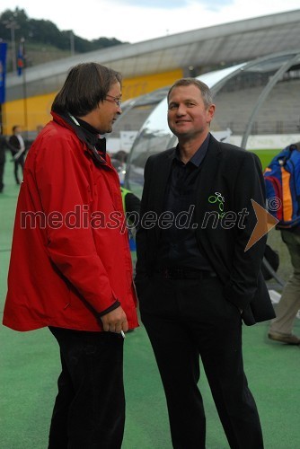 Smiljan Kreže in Matjaž Kek, selektor Slovenske nogometne reprezentance