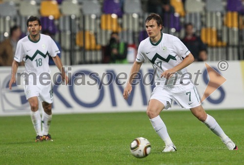 Aleksander Radosavljevič in Nejc Pečnik, člana slovenske nogometne reprezentance