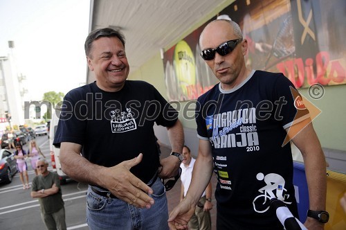 Zoran Jankovič, župan mestne občine Ljubljana in Gorazd Penko, direktor Maratona Franja, kolesarski trener in nekdanji tekmovalec