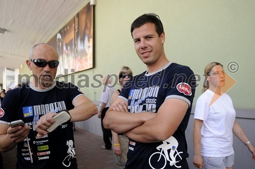 Gorazd Penko, direktor Maratona Franja, kolesarski trener in nekdanji tekmovalec in Tim Farčnik, organizacijski vodja Maratona Franja
