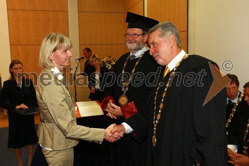 Dr. Darja Topolšek, Fakulteta za logistiko Univerze v Mariboru, prof. dr. Ivan Rozman, rektor Univerze v Mariboru in prof. dr. Martin Lipičnik, dekan Fakultete za logistiko Univerze v Mariboru