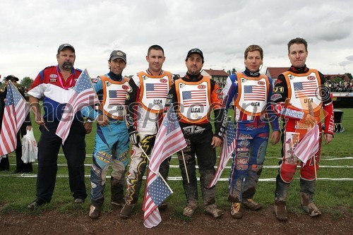 Ameriška ekipa: Richard Child, ameriški speedway selektor, Greg Hancock, Billy Janirro, Ronnie Correy, Sam Ermolenko in Billy Hamill