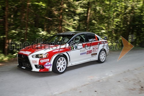 Mario Saibel, voznik in Ursula Mayrhofer, sovoznica, ekipa Mitsubishi / RALLIART Austria