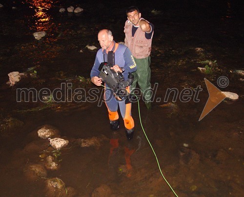 Del snemanja se je dogajal v Miljački, v ospredju Valentin Perko, direktor fotografije