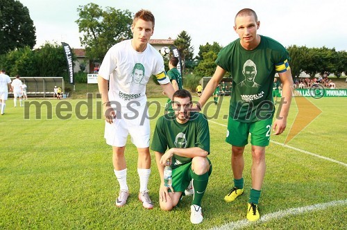 Valter Birsa, nogometaš, Marko Potrč, moderator na Radio 1 in Tim Matavž, nogometaš