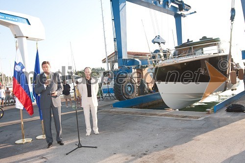 Borut Pahor, predsednik vlade Republike Slovenije in Andrej Marčič, Vanga Yachts