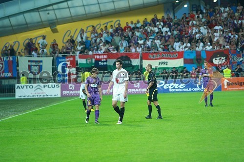 Dejan Mezga, nogometaš NK Maribor, nogometaš NK Videoton in Aleksander Rajčević, nogometaš NK Maribor