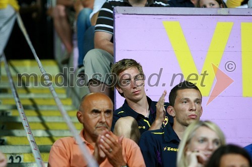 Robert Berić, nogometaš NK Maribor in Mirza Sprečo, fizioterapevt NK Maribor 
