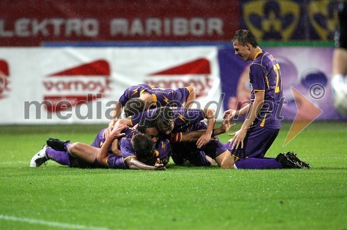 Veselje nogometašev NK Maribor