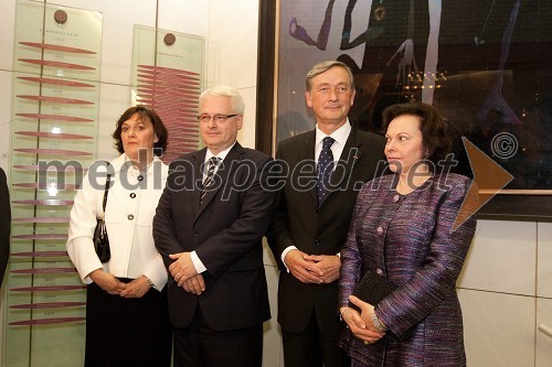 dr. Ivo Josipović, predsednik Republike Hrvaške, soproga Tatjana , dr. Danilo Türk, predsednik Republike Slovenije in soproga Barbara Miklič Türk