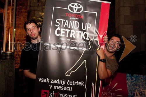 Tin Vodopivec, stand up komik in Klemen Bučan, stand up komik