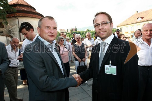 Franc Kangler, župan Mestne občine Maribor in Matjaž Zadravec, direktor holdinga Tuš